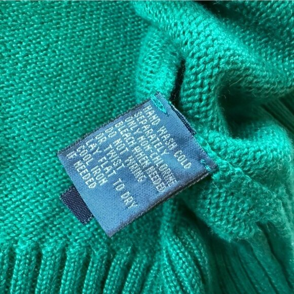 Polo Ralph Lauren Sweater Men’s Sz 4XB Green Orange Pony 1/4 Zip Knit Chunky VTG - Picture 6 of 11